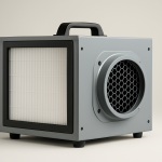 Air scrubber unit designed for indoor air purification.