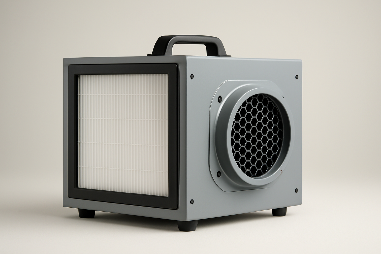 Air scrubber unit designed for indoor air purification.
